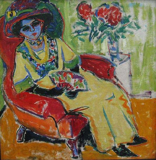 Ernst Ludwig Kirchner Sitting Woman Spain oil painting art
